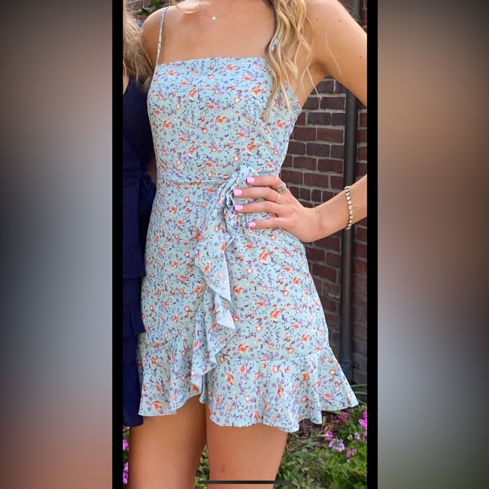 Blue floral dress